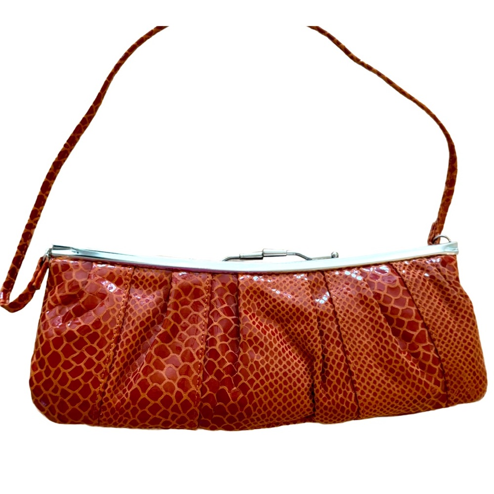 Vintage Sola Rust Snakeskin Clutch/Shoulder Bag